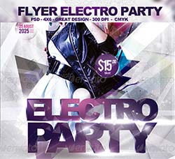 酒吧迪吧派对海报/传单模板：Flyer Electro Party Template